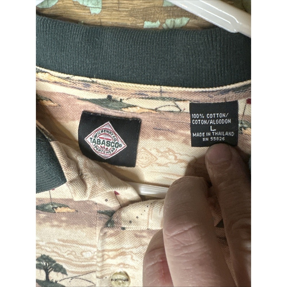 Vintage Tabasco Polo Shirt Mens Large.  Golf Course Themed Print. - Picture 4 of 7